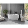 Mexen Olea, volně stojící vana 170 × 80 cm, bílá lesklá, černý přepad, 52821708000-70