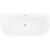 Mexen Oris, volně stojící rýhovaná vana 150 x 75 cm, bílá-šedá, měděný matný přepad, 52871507562-65