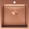 Mexen Solix, 1-komorový nerezový dřez 500 x 500 mm, broušená měď, 6407501000-65