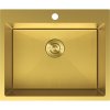 Mexen Solix, 1-komorový nerezový dřez 600 x 500 mm, broušená zlatá, vzor voština, 6408601000-55HC