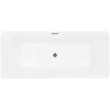 Mexen Velo Slim, volně stojící vana 170 × 75 cm, bílá lesklá, grafitový přepad, 52811707500-95