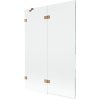 Mexen Lunar, 2-křídlová vanová zástěna levá 120 x 150 cm, čiré sklo, měděná matná, 897-120-100-65-00-L