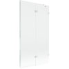 Mexen Lunar, 2-křídlová vanová zástěna pravá 100 x 150 cm, čiré sklo, bílá, 897-100-100-20-00-P