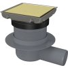 Deante, bodový sprchový žlab s oboustranným roštem 130x130mm, zlatá matná, DEA-KOS_R01D