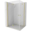 Mexen Mist-F Duo, skládací sprchový kout 100 x 95 cm, čiré sklo, zlatý matný profil, 8A6-100L-095P-55-00