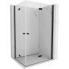 Mexen Mist-F Duo, skládací sprchový kout 80 x 90 cm, čiré sklo, černý profil, 8A6-080L-090P-70-00