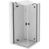 Mexen Mist-H Duo, 2-křídlý ​​výklopný sprchový kout 115 x 115 cm, čiré sklo, černý profil, 8A5-115L-115P-70-00
