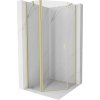 Mexen Mist, pětiúhelníkový sprchový kout výklopný 100 x 100 cm, čiré sklo, zlatý matný profil, 8A8-100-100-55-00