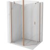 Mexen Mist, pětiúhelníkový sprchový kout výklopný 100 x 90 cm, čiré sklo, měděný matný profil, 8A8-100-090-65-00