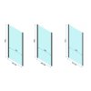Rea Rapid Slide Wall, 3-stěnný sprchový kout s posuvnými dveřmi 110 (dveře) x 100 (stěna) x 195 cm, 6mm čiré sklo, černý profil, KPL-09879