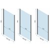 Rea Rapid Slide Wall, 3-stěnný sprchový kout s posuvnými dveřmi 160 (dveře) x 90 (stěna) x 195 cm, 6mm čiré sklo, chromový profil, KPL-K05557