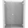 Mexen Lunar-B, pravé otočné sprchové dveře 125 cm, 8mm čiré sklo, bílý profil, 832S-125-050-20-00-P