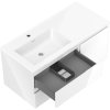 Mexen Orio, koupelnová skříňka 100 cm s levým umyvadlem Otis, 2S, 1D, bílá lesklá, 91A13-10047-3-BBFFF00-W18L00