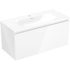 Mexen Orio, koupelnová skříňka 100 cm s umyvadlem Vela, 1 zásuvka, bílá lesklá, 91A10-10047-1-BF00-W23M00
