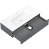 Mexen Orio, koupelnová skříňka 100 cm s umyvadlem Vela, 1 zásuvka, grafitová matná/bílá matná, 91A10-10023-1-BF66-W23M01