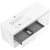 Mexen Orio, koupelnová skříňka 120 cm s levým umyvadlem Otis, 2S, 1D, bílá lesklá, 91A13-12047-3-BBFFF00-W18L00