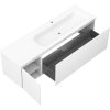 Mexen Orio, koupelnová skříňka 160 cm s pravým umyvadlem Vela, 1S, 1D, bílá matná, 91A13-16047-3-BBFF01-W23P01