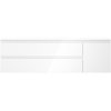 Mexen Orio, koupelnová skříňka 160 cm s umyvadlem Vela vlevo, 2S, 1D, bílá lesklá, 91A13-16047-3-BBFFF00-W23L00