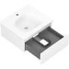 Mexen Orio, koupelnová skříňka 50 cm s umyvadlem Vela, 1 zásuvka, bílá matná, 91A10-05023-1-BF01-W23M01