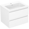 Mexen Orio, koupelnová skříňka 60 cm s umyvadlem Otis, 2 zásuvky, bílá matná, 91A10-06047-2-BFF01-W18M01