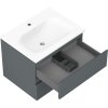 Mexen Orio, koupelnová skříňka 60 cm s umyvadlem Vela, 2 zásuvky, grafitová matná/bílá matná, 91A10-06047-2-BFF66-W23M01
