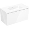 Mexen Orio, koupelnová skříňka 90 cm s umyvadlem Otis, 1 zásuvka, bílá lesklá, 91A10-09047-1-BF00-W18M00