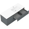 Mexen Rivel, koupelnová skříňka 120 cm s pravým umyvadlem Otis, 2S, 1D, drážkovaná, grafitová/bílá matná, 91A23-12047-3-BBFFF66-W18P01
