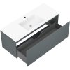 Mexen Rivel, koupelnová skříňka 120 cm s umyvadlem Otis, 1 zásuvka, drážkovaná, grafitová matná/bílá matná, 91A20-12047-1-BF66-W18M0