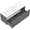 Mexen Rivel, koupelnová skříňka 120 cm s umyvadlem Vela, 1 zásuvka, drážkovaná, grafitová matná/bílá matná, 91A20-12047-1-BF66-W23M0