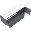 Mexen Rivel, koupelnová skříňka 160 cm s umyvadlem Vela levá, 1S, 1D, drážkovaná, grafitová matná/bílá matná, 91A23-16047-3-BBFF66-W23L01