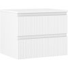 Mexen Rivel, koupelnová skříňka 60 cm s pracovní deskou, 2 zásuvky, drážkovaná, bílá matná, 91A20-06047-2-BFFC01