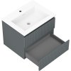 Mexen Rivel, koupelnová skříňka 60 cm s umyvadlem Otis, 2 zásuvky, drážkovaná, grafitová matná/bílá matná, 91A20-06047-2-BFF66-W18M0