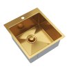 Gamma, 1-komorový nerezový dřez 450x500x210 mm, broušené zlato, GMA-S4550-GD