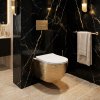 Rea, Závěsná WC mísa Carlo Flat - broušené zlato, REA-C6942