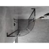 Mexen Mist L, čtvrtkruhový sprchový kout s 2-křídlými dveřmi, 90 x 90 cm, čiré sklo, černý profil, 8A33L-090-090-70-00