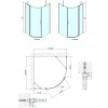Polysan, ZOOM LINE BLACK čtvrtkruhová sprchová zástěna 900x900mm, čiré sklo, levá, ZL2615BL