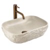 Rea Bianka, umyvadlo na desku 460x330x130 mm, imitace kamene, REA-U0628