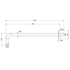 694097 sapho sprchove ramienko gulate 400mm chrom br401