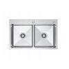 Erga HD, 2-komorový ocelový dřez 780x480x215 mm, broušená ocel, ERG-MLS-LEX7848