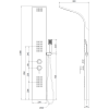 mexen taro panel prysznicowy czarny 7614 03 70