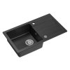 Sapho, Dřez granitový vestavný s odkapávací plochou, 78x44 cm, černý, GR7204