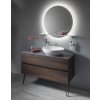 Sapho, VISO LED podsvícené kulaté zrcadlo průměr 60cm s policí, bílá mat, VS060-01