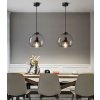 Toolight - závěsná skleněná svítilna s kouřového skla E27 60W APP1027-1CP, černá, OSW-01154