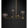 Toolight, Závěsná lampa skleněné koule 3 ks APP918-3CP, zlatá, OSW-03230