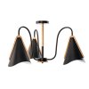 Toolight - Skandidávská závěsná lampa 3-ramenná 3xE27 60W APP442-CP, černá, OSW-08980