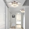 Toolight - Křišťálová hranatá stropní lampa Glamour 8W, teplé světlo, APP405-C, chromová, OSW-65003