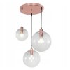 Toolight - Závěsné skleněné stropní svítidlo LASSI 20 + 25 + 30 cm 3xE27, růžové zlato, OSW-00133
