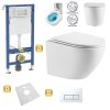 Závěsný set GEBERIT Duofix Basic+ WC LENA Rimless 48 x 36 cm + tlačítko + sedátko, bílá, 3322XX00+39040100