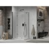 Mexen Lima, sprchový kout se skládacími dveřmi 90 (dveře) x 120 (stěna) cm, 6mm čiré sklo, černý profil + slim sprchová vanička bílá s černým sifonem, 856-090-120-70-00-4010B