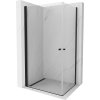 Mexen Pretoria Duo, sprchový kout se 2-křídlými dveřmi 80 (dveře) x 70 (dveře) cm, 6mm čiré sklo, černý profil, 852-080-070-70-00-02